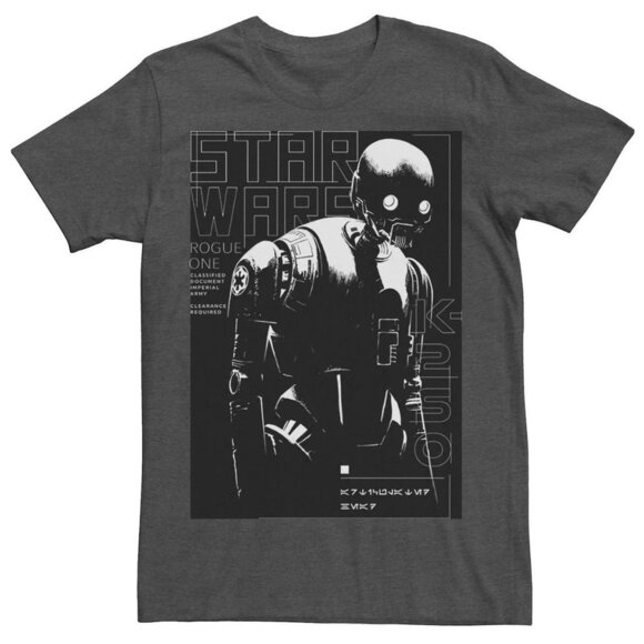Men's Star Wars Rogue One K-2SO Grey Scale Poster Tee Size 3XL - Picture 1 of 7